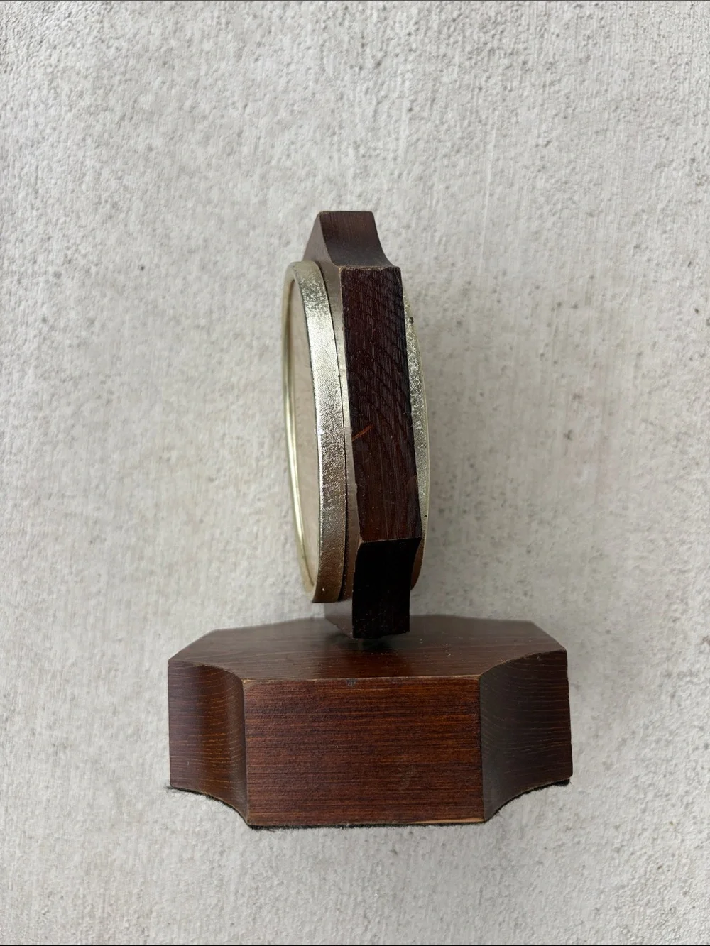 Vintage Rotating Wood Picture Frame Music Box - FOR REPAIR / PARTS - Spins
